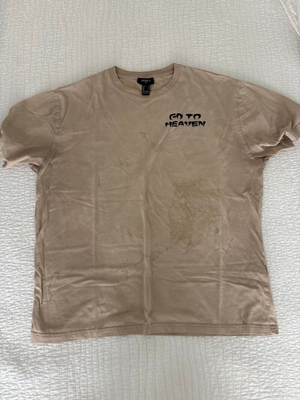 Forever 21 Men's Graphic Tee - All Angels Go to Heaven - Size Large
